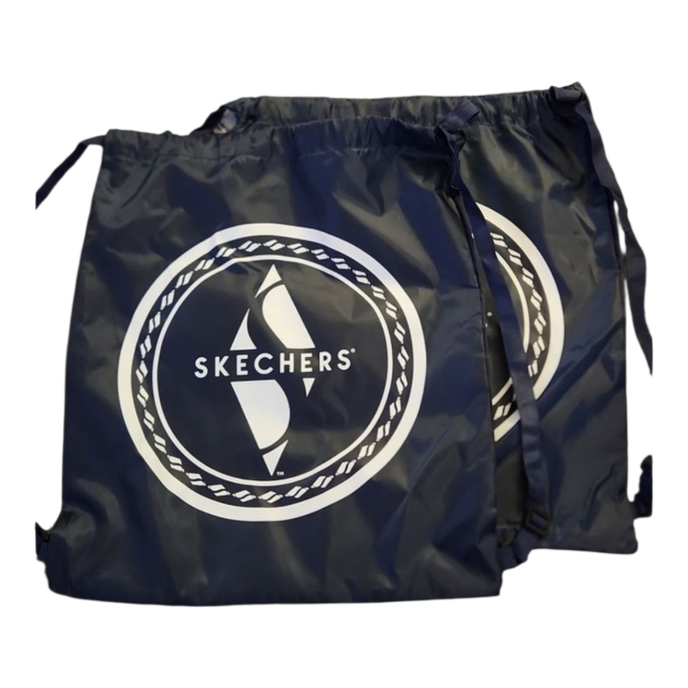 🛒3 For $10 🛍 2 Skechers Dark Blue Drawstring Multipurpose Nylon Bags